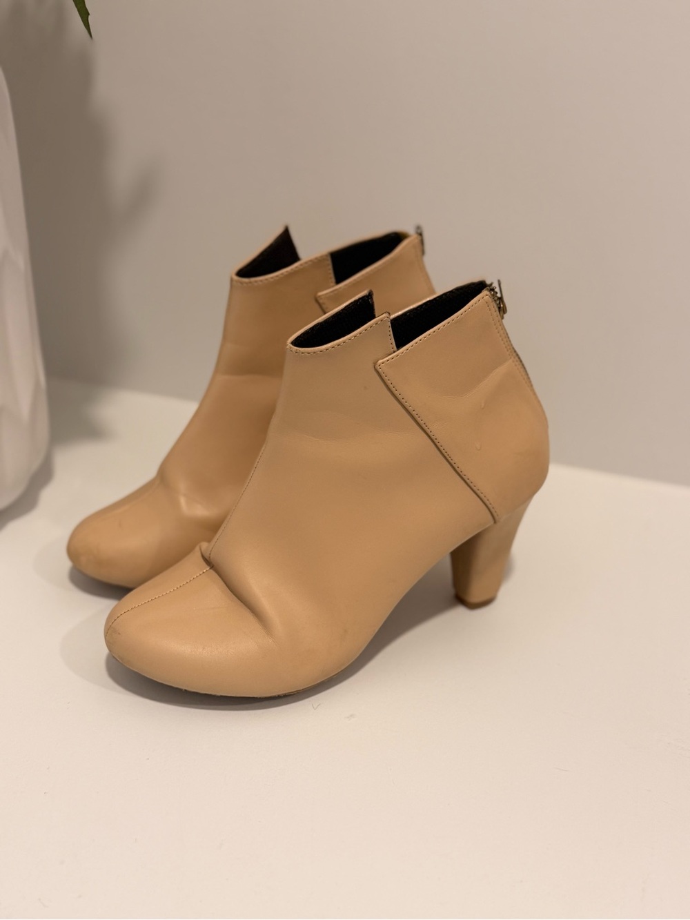 Women’s Tan Ankle Boots - Classic Neutral Booties - Picture 3 of 4